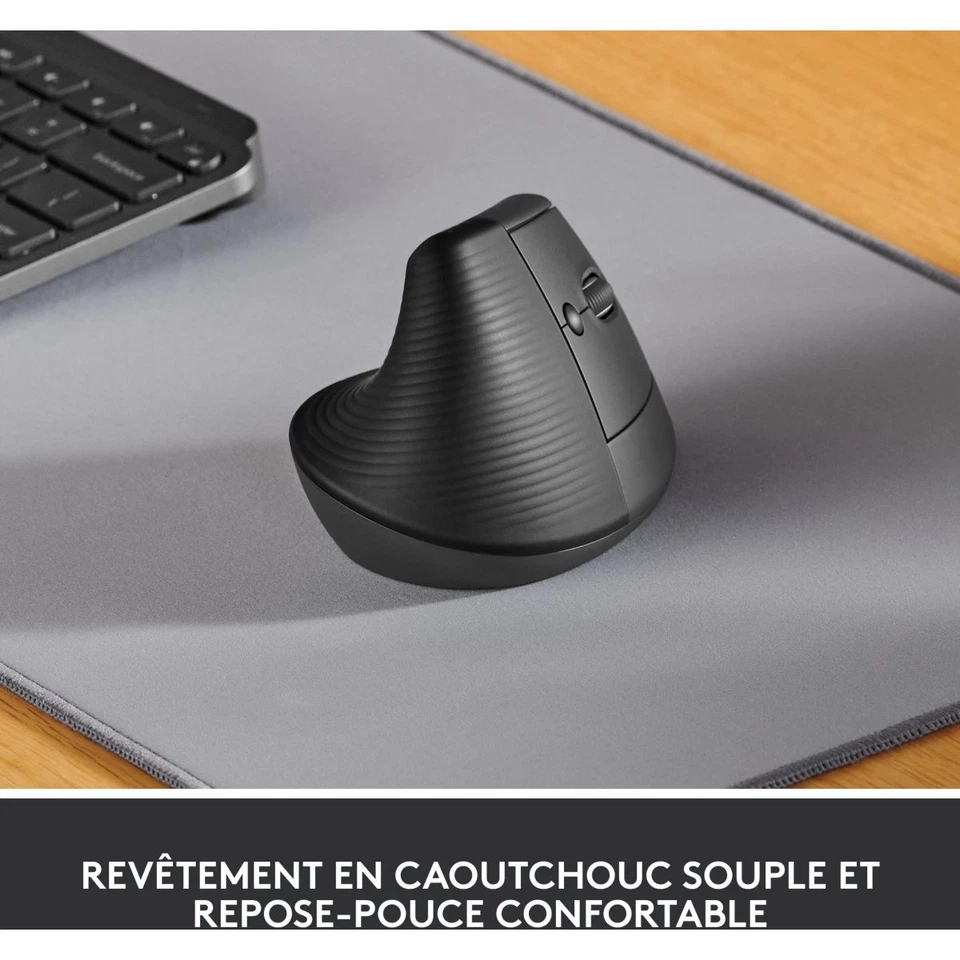 Souris sans fil LOGITECH Lift Ergonomique Silencieuse Graphite - Photo 2/4