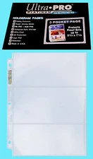 10 Ultra Pro Platinum 3-Pocket 3.5x7.5 Pages Sheets Ticket Coupon Cards Currency