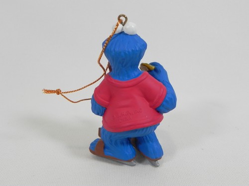 Ornamento natalizio vintage Sesame Street ""Hockey Cookie Monster"", NOB, 1998 - Foto 5 di 14