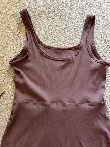 Women’s Nike One Dri Fit Scoop Neck Sleeveless Dress Built In Shorts Pink Medium - Picture 10 of 13