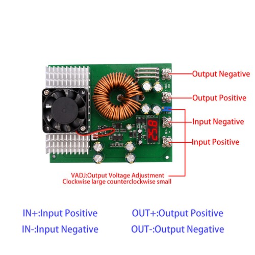 DC-DC 25-90V To 2.5V-50V Adjustable Buck Step-down Power Supply Module With Fan - Picture 4 of 18