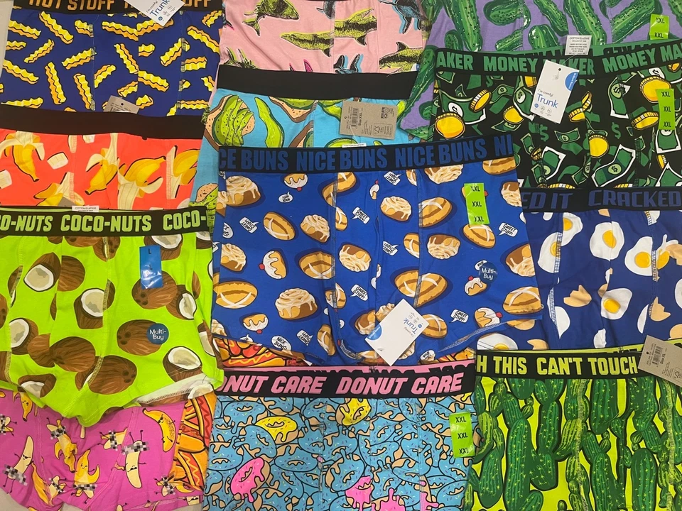 NWT 7x MENS XL trunks BULK (Brilliant Basics) printed funny underwear briefs - image 2 of 4