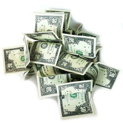 Deluxe SPRING MONEY $50 DOLLAR BILLS Magic Trick Production Bouquet Gag Pop Open