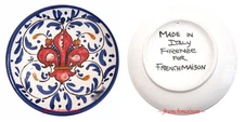 MADE IN ITALY for FRENCHMAISON Italian Hand Painted Ceramic Plate Fleur de Lis