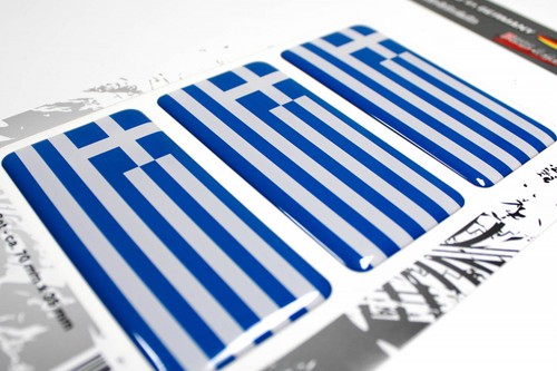 Juego de pegatinas decorativas 3D de banderas de Grecia para coche moto: juego de 3  - Imagen 4 de 8