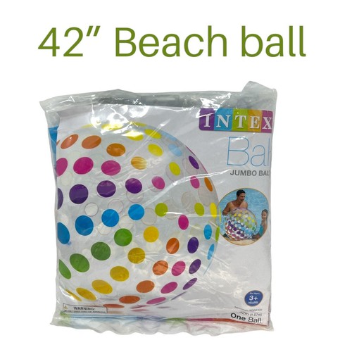 Pelota de playa gigante Intex Jumbo inflable colorido arco iris lunares 42 pulgadas - Imagen 2 de 4