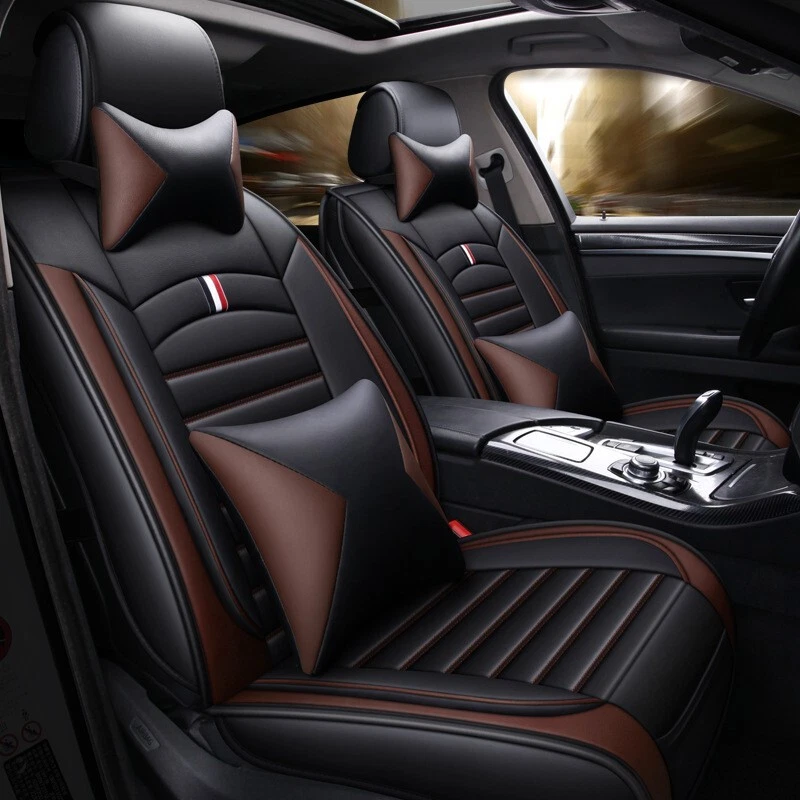 For Nissan Luxury Leather Car Seat Covers Front Rear Full Set Cushion Protector Foto 4 de 4