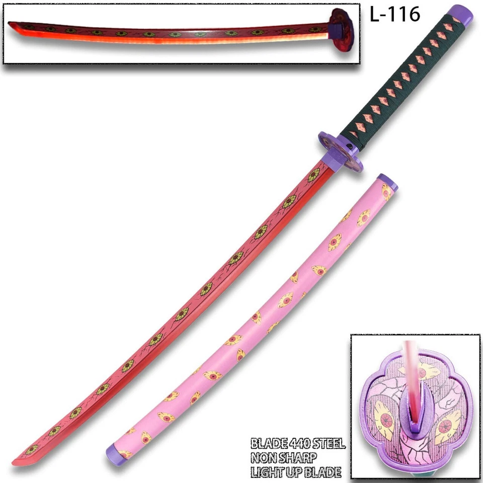 Luz LED - Arriba Cazador de Demonios Larmuroki Espada METAL Rosa Foto 2 de 3