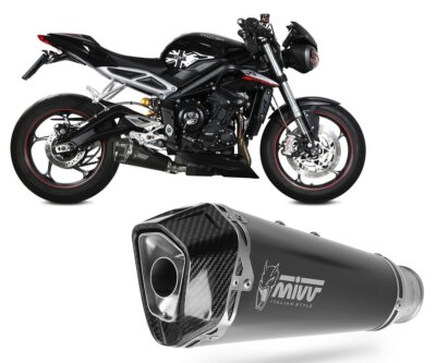 Auspuff MIVV DELTA RACE BLACK INOX fur Triumph Street Triple 765 R2017 > 2023