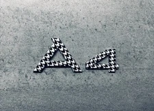 Audi A4 03-24 Black & White Houndstooth Trunk Lid Nameplate Emblem OEM Badge