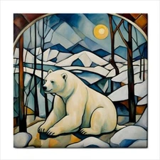 Polar Bear Ceramic Tile Craft Border Decorative Art Backsplash 4.25 Inches