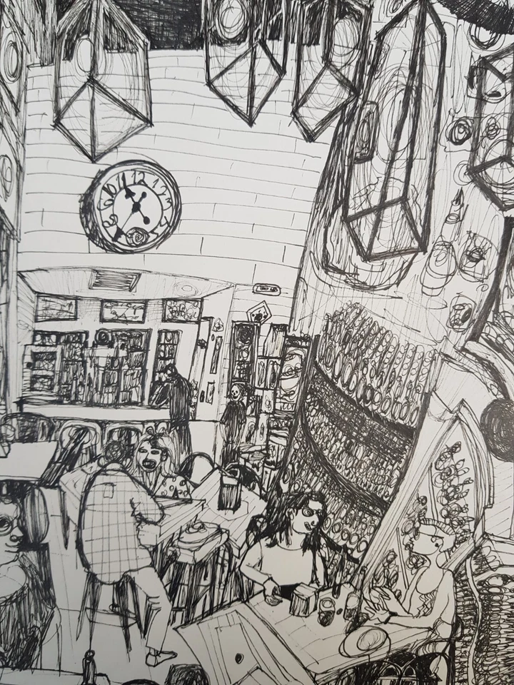 Gerado GOMEZ artiste Salvador encre sur papier ink on paper contreseing 23/30cm - Photo 1/1