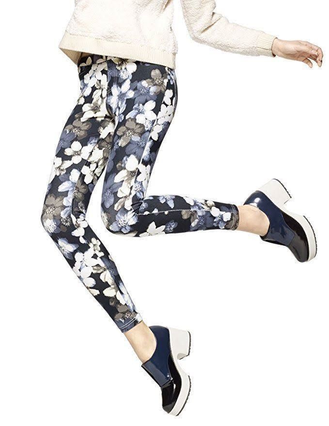 Hue Leggings Mod Floral Super Smooth Denim Stretch Leggings XS, S, L