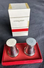 Rare Vintage LETANG&REMY 1810 Stainless Salt&Pepper Shakers,Original Box,France