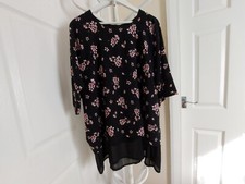 Tunic"Blu Orchid"Black Mix  Size: 1X  Actual size: 16-18 (UK) SALE