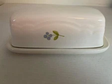 Vintage Pfaltzgraff Butter Dish with Lid with  Purple Flower 