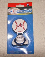 Baseball Atlanta Braves MLB Licensed Pacifier with Clip 0-6M Unisex MIP