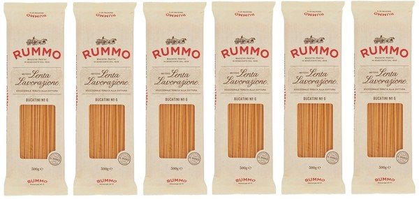6X Rummo Bucatini N°6 Pasta Teigwaren Aus Hartweizengrieß Bronze-Zeichnung 500G-image