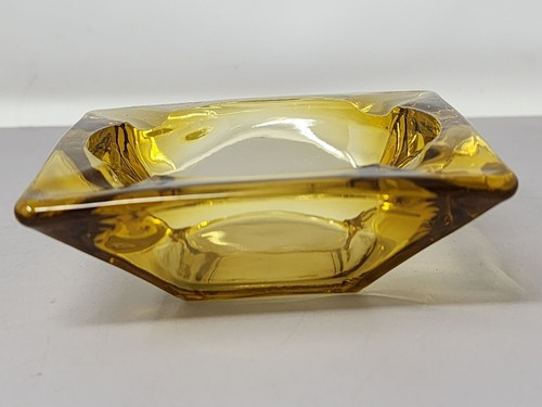 Vintage Amber Glass Square Collectible Ashtray MCM - Picture 3 of 9