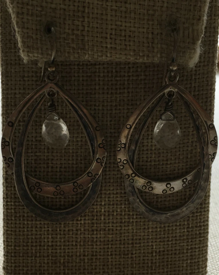 Pendientes Silpada Steampunk Cuelgan Rústico Martillado Lágrima Cristal Araña 2" Foto 4 de 4