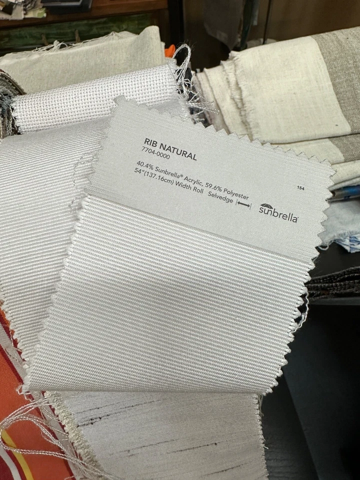 Sunbrella Rib Natural 100% Acrylic Canvas for Upholstery (by the yard) 7704-0000 - Image 4 of 4