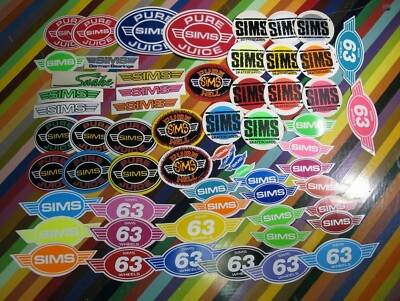 vtg 1980s Sims skateboard sticker - pros Phillips Staab Kasai