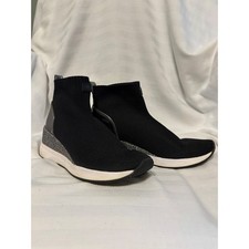 Michael Kors Skyler Black Knit Wedge High Top...