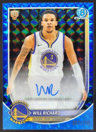 2025-26 Bowman Will Richard Chrome Auto Blue Geometric Refractor /150 RC NF4
