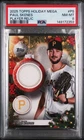 PAUL SKENES PLAYER RELIC PATCH PIRATES CY YOUNG 2025 TOPPS HOLIDAY MEGA PSA 8
