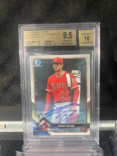 2018 Bowman Chrome #1 Shohei Ohtani Carrying Bag Variation Auto /25 BGS 9.5