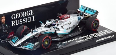 1:43 Minichamps Mercedes F1 W13 E Performance GP Bahrain 2022 Russell
