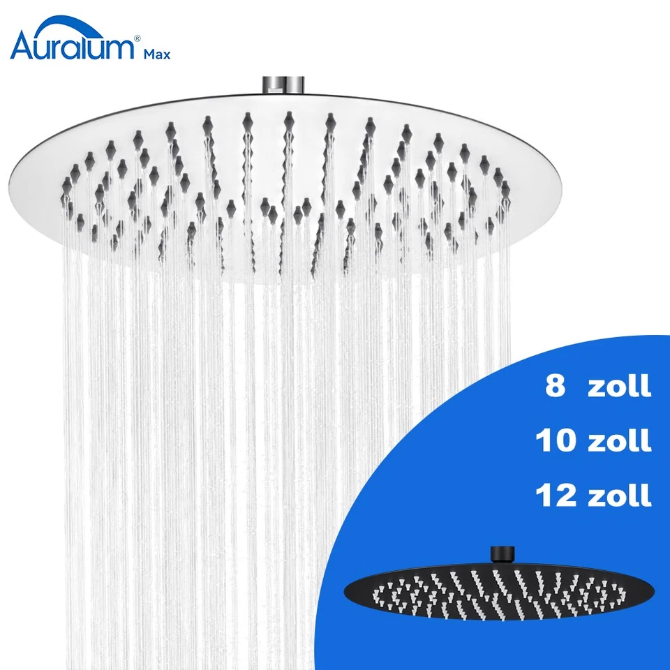 DERW MAX Kopfbrause Regendusche Regenbrause Brausekopf Duschkopf Bad Edelstahl Runder