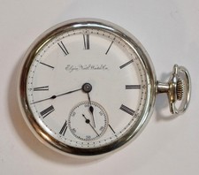 1888 ELGIN Grade 10 model 3 7j, S18, hunter mvmt, Open Face, Pocket WATCH • RUNS