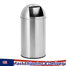 Stainless Steel Trash Can 13/18.5 Gallon, Heavy Duty Tall Garbage Bin with Push