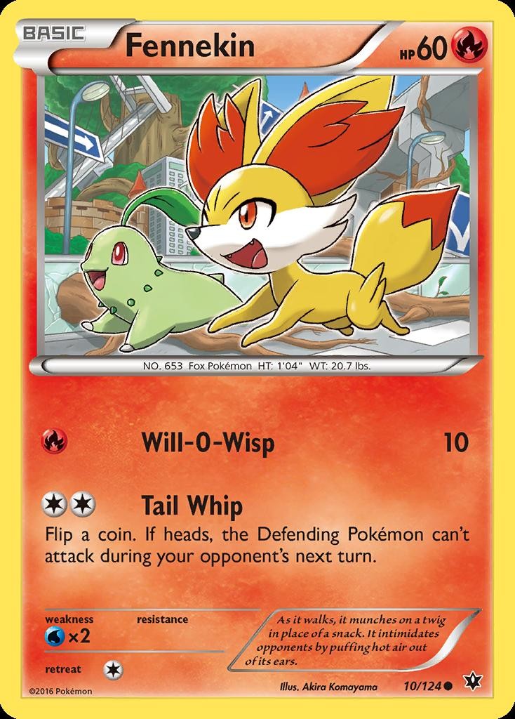 Pokemon Fennekin (10/138) Fates Collide LP REVERSE HOLO