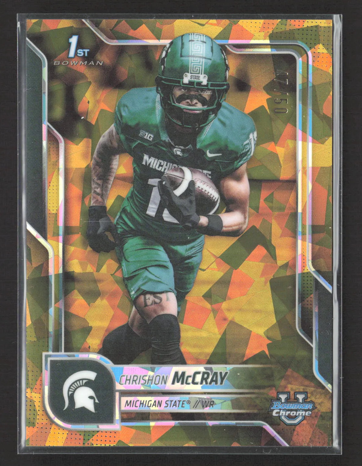 2025 Bowman Chrome University Chrishon McCray #155 1st Gold Sapphire /50