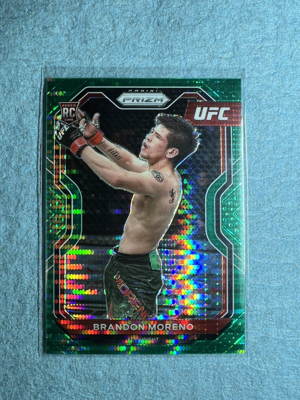 2021 UFC Prizm Brandon Moreno Rookie RC /25 Green Pulsar #38