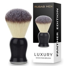 RUBAB MEN Shaving Brush Soft Bristles, Elegant Black Handle, Handcrafted