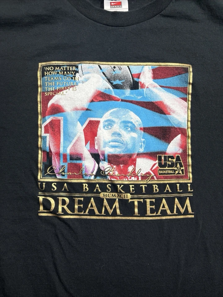 Camiseta Camiseta vintage 1992 Nike USA Basketball Dream Team Charles Barkley talla XL Foto 2 de 4