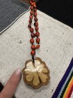 Handcrafted Peruvian Shaman Necklace – Ayahuasca Vine Slice & Native Seed Beads — photo 2