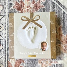 kate  milo Baby's Print Keepsake Hand/Footprint Kit White Holiday Ornament