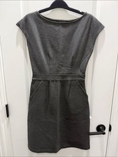 Quince Charcoal Cap-Sleeve Ponte Sheath Dress
