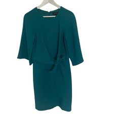 Tahari Arthur S Levine Womens Sheath Midi Dress Sz 4 Holiday Event Modest Tie