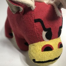 Vintage Dakin Dream Pets Tabasco Red Bull Velour Stuffed Plush 4"