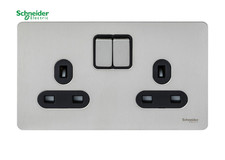 Image of Schneider Ultimate 13A DP Screwless Flat Plate Double Switched Socket-GU3420DBSS