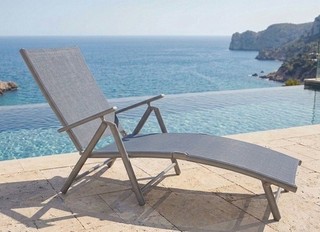 B WARE Sonnenliege RIO Grau Gartenliege Liegestuhl Relaxliege Strandliege Liege