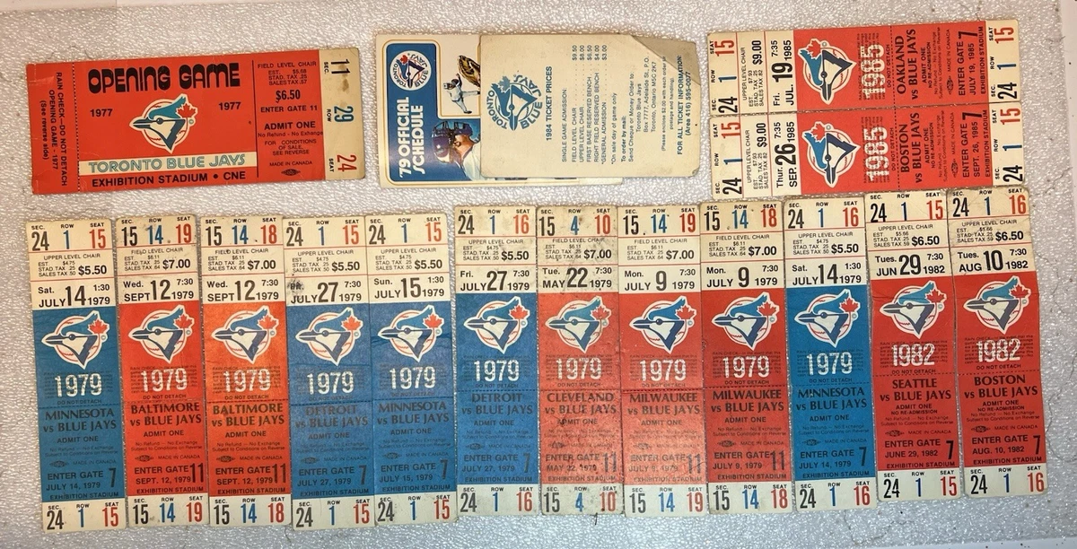 Toronto Blue Jays Baseball 1977 Vintage Sports Ticket Stubs for