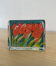 Vintage LITTALA Finland Tulip Glass Paperweight Helja Liukko-Sundstrom Signed
