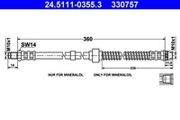 Bremsschlauch Vorne Ate 245111 03553 FÜR CitroËN