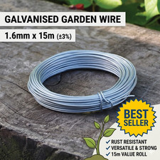 15M ROLL COIL OF 1.6MM HEAVY DUTY GALVANISED GARDEN FENCING FENCE WIRE